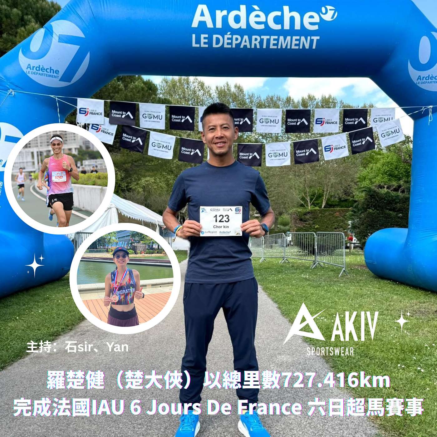AKIV 以跑會友 EP8 羅楚健(楚大俠)以總里數727.416km完成法國IAU 6 Jours De France 六日超馬賽事