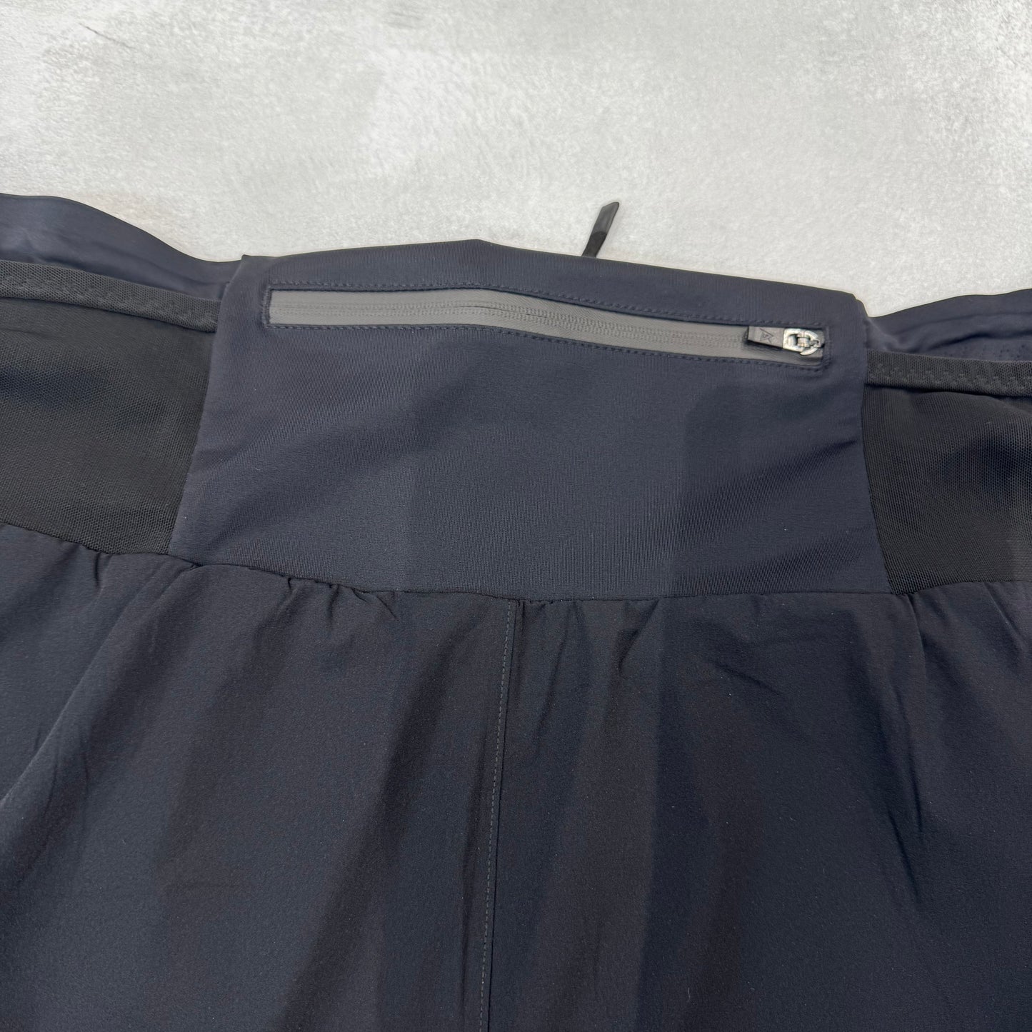 AKIV 2-in-1 Trail Running Shorts Silver Logo Unisex | Inner Tight | Black