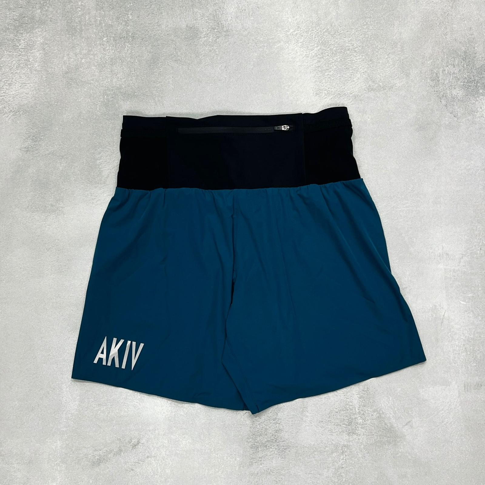 AKIV 2-in-1 Multi-Pocket Running Shorts Women | Inner Tight | Blue