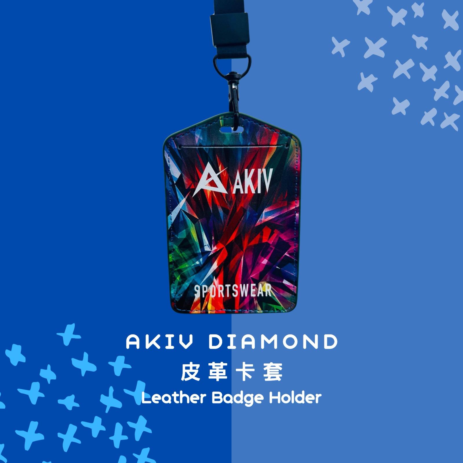 AKIV Diamond Leather Badge Holder