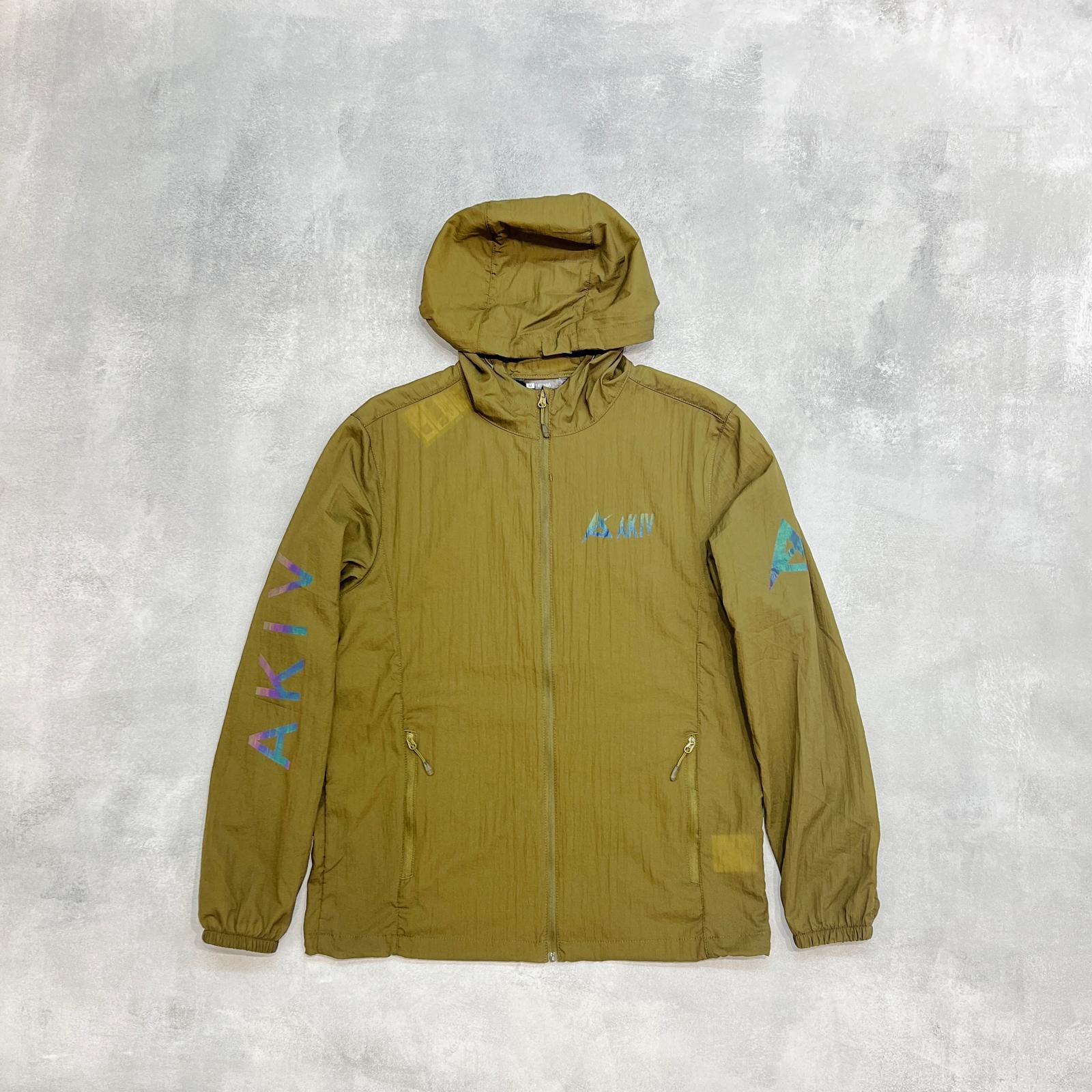 AKIV Running Breathable Waterproof Packable Jacket Unisex | Army Green AKIV跑步透氣防水收納式風褸男女款 | 軍綠色