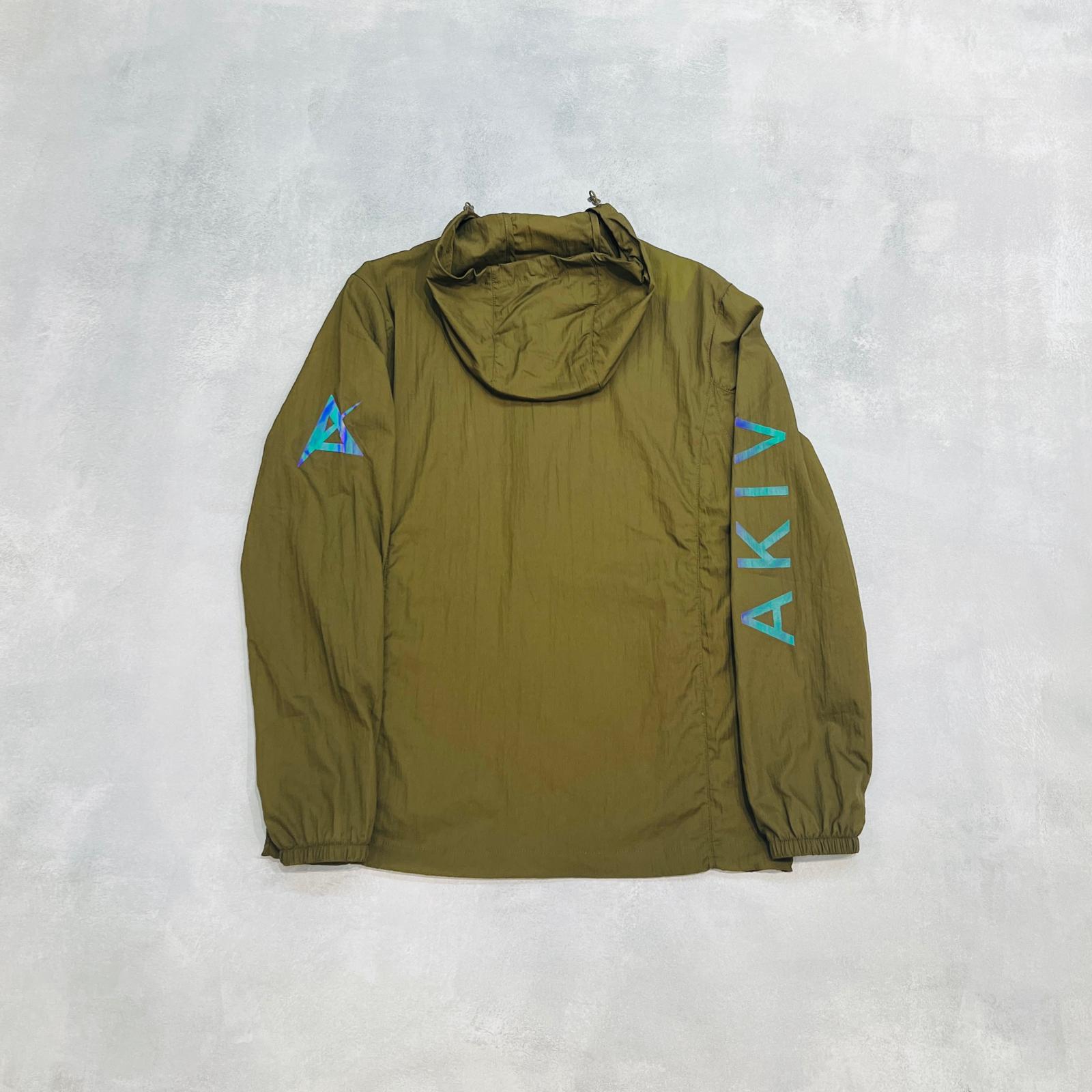 AKIV Running Breathable Waterproof Packable Jacket Unisex | Army Green AKIV跑步透氣防水收納式風褸男女款 | 軍綠色