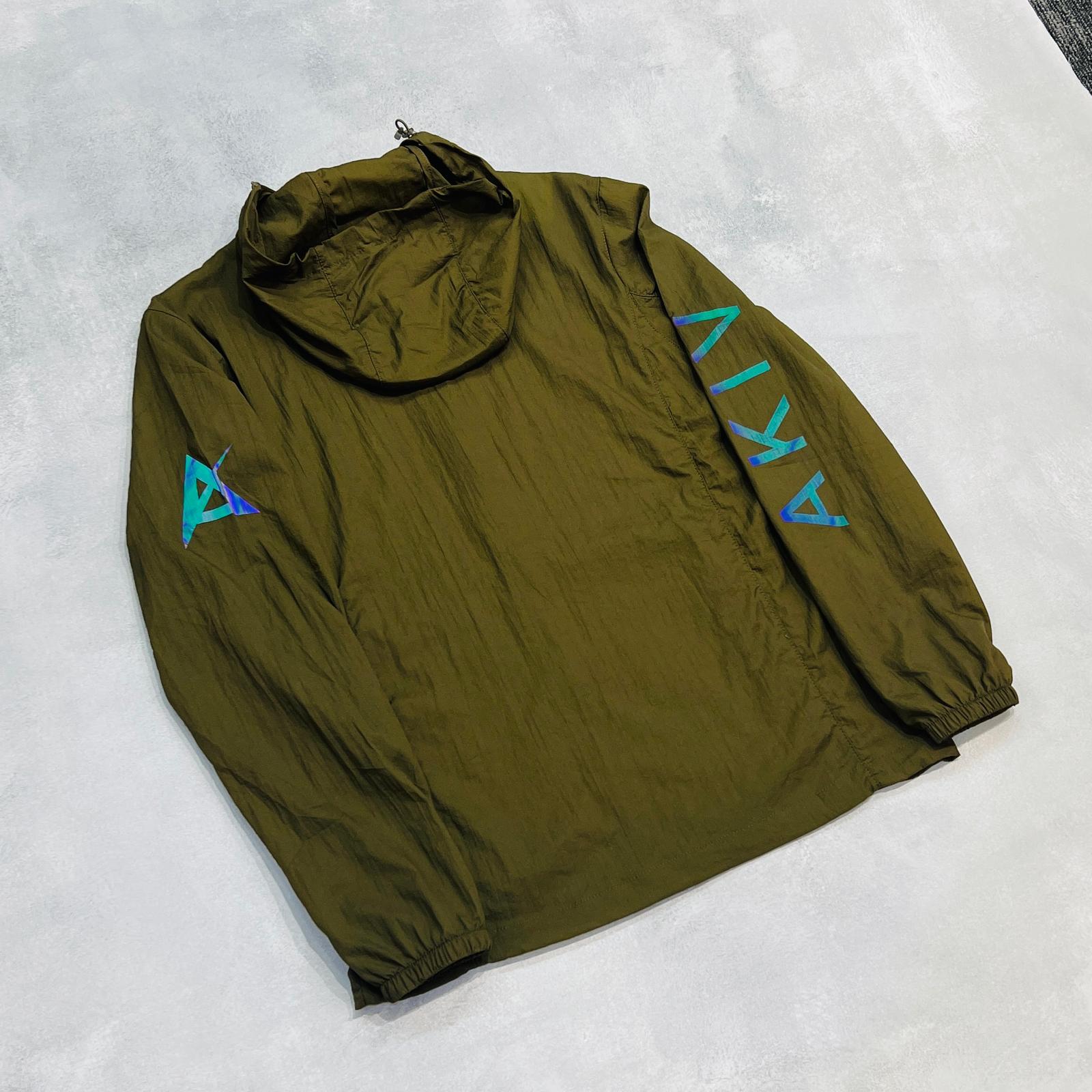 AKIV Running Breathable Waterproof Packable Jacket Unisex | Army Green AKIV跑步透氣防水收納式風褸男女款 | 軍綠色