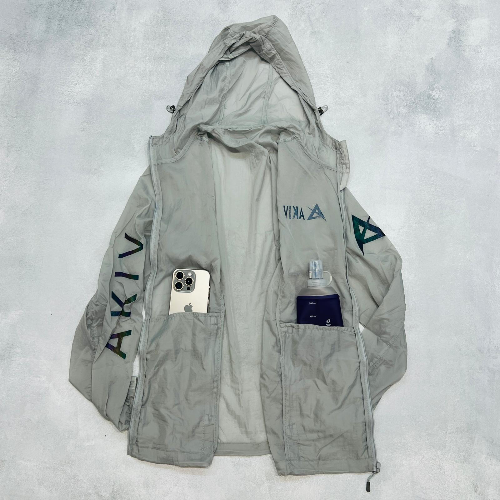 AKIV Running Breathable Waterproof Packable Jacket Unisex | Grey AKIV跑步透氣防水收納式風褸男女款 | 灰色