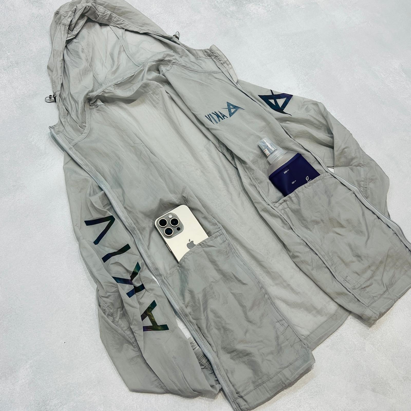 AKIV Running Breathable Waterproof Packable Jacket Unisex | Grey AKIV跑步透氣防水收納式風褸男女款 | 灰色