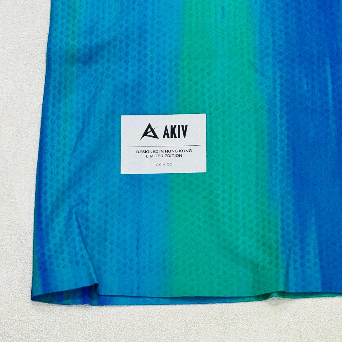 AKIV 超輕訓練T恤男女款 | 藍綠軸心漸變