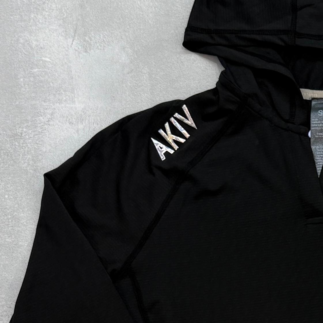 AKIV 跑步薄款連帽衛衣男女款 | 黑色