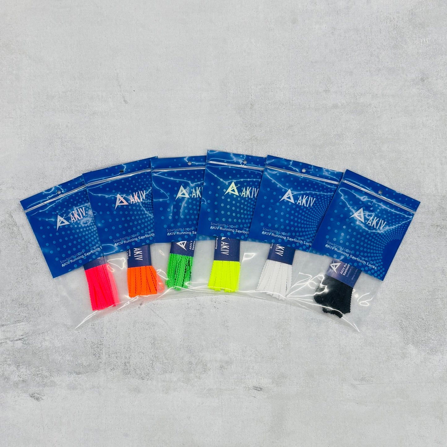 AKIV Running Sawtooth Laces | White