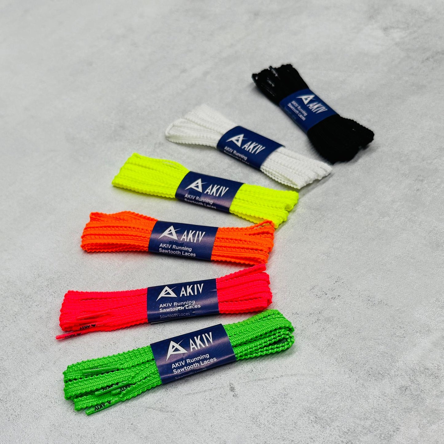 AKIV Running Sawtooth Laces | White