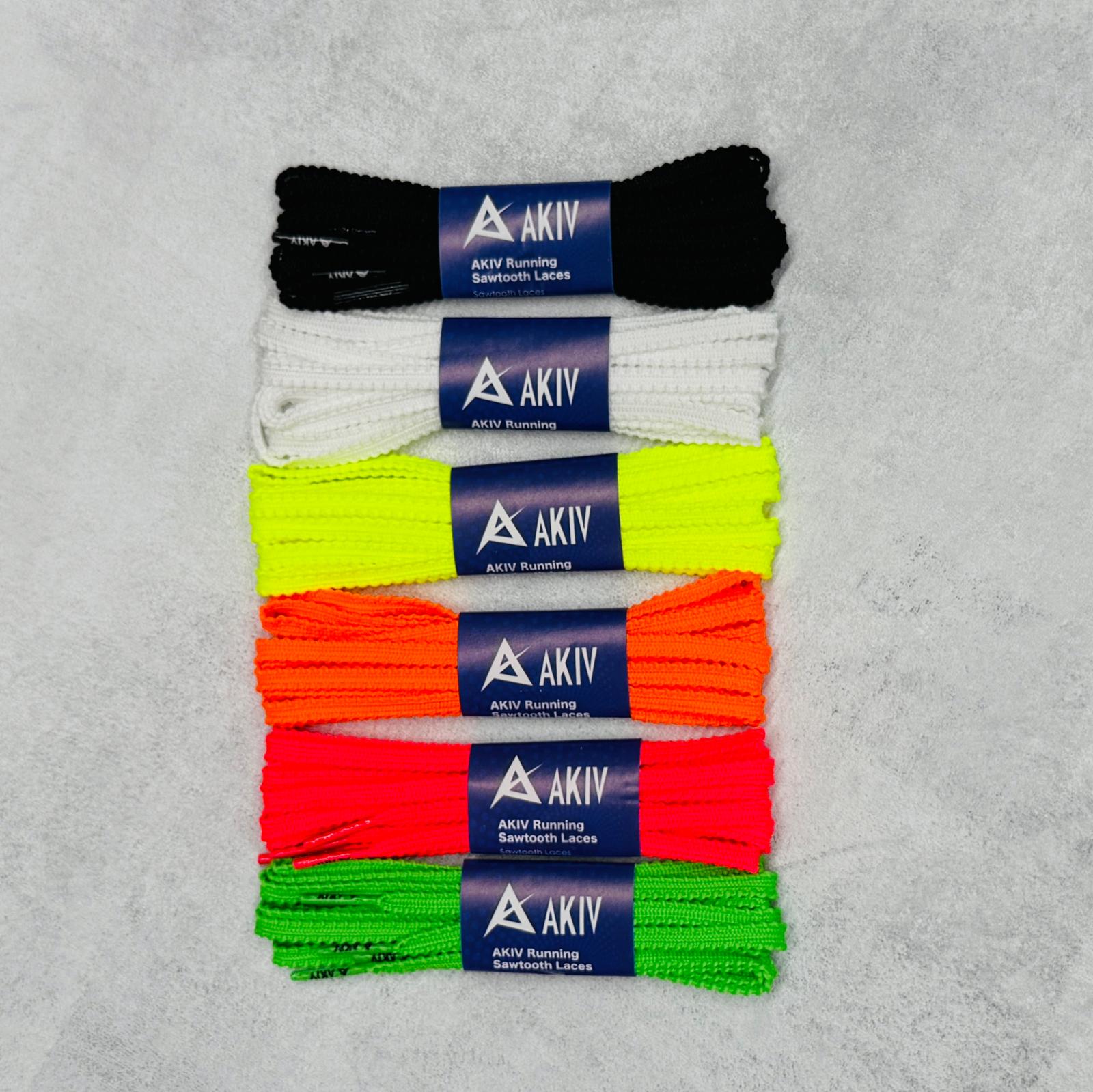 AKIV 跑步鋸齒鞋帶 | 螢光綠色