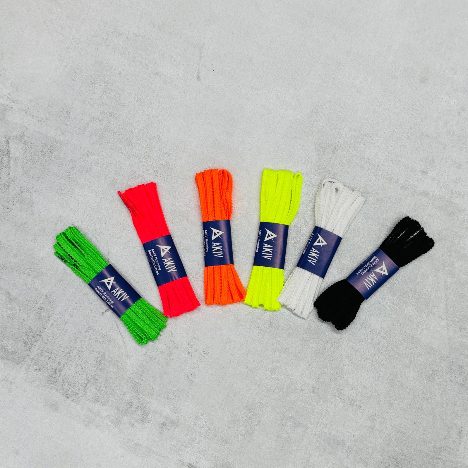 AKIV Running Sawtooth Laces | Fluorescent Orange
