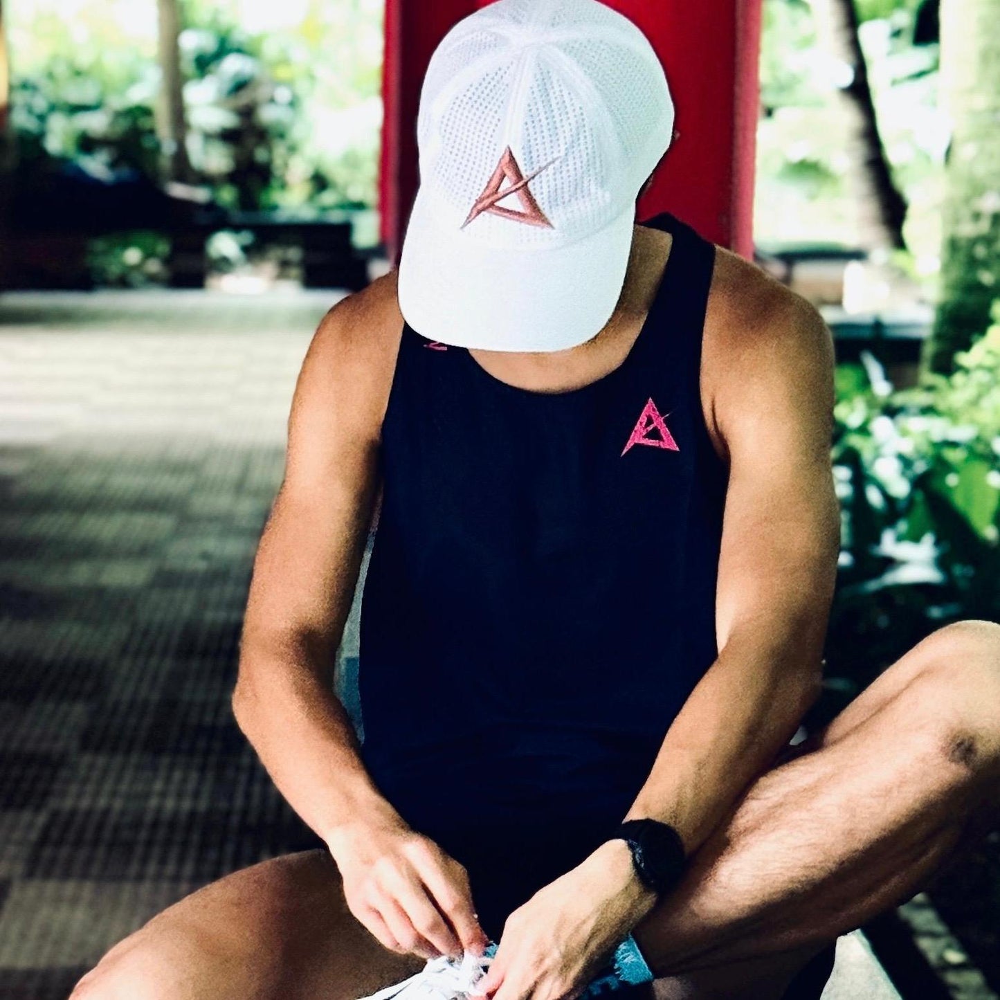 AKIV Running Pro White Cap | Embroidery Rose Gold A Edition