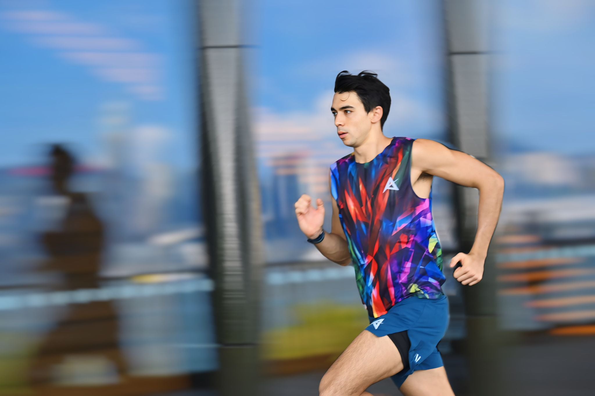 AKIV 2合1多功能跑步褲男女款 | 平腳內膽版 | 藍色