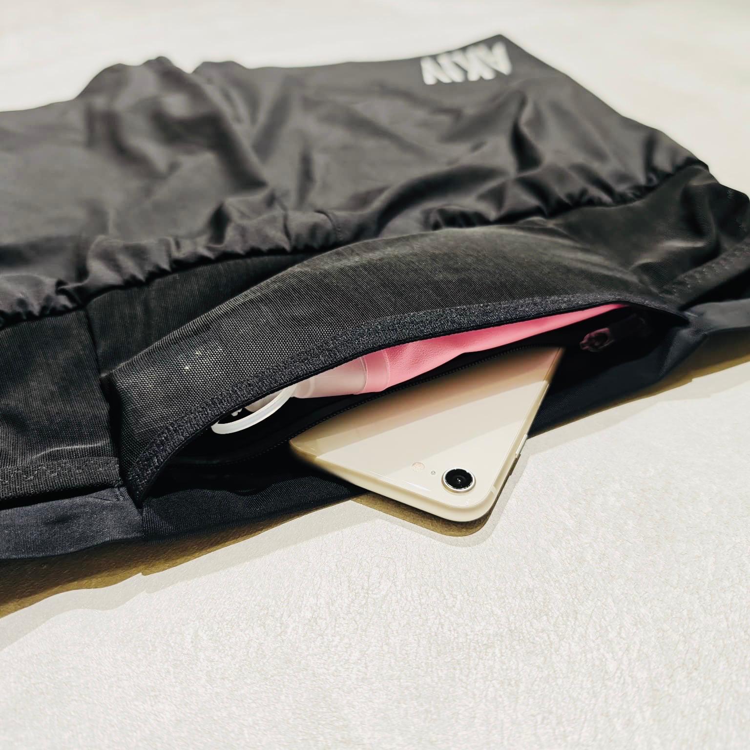 AKIV Multi-Pocket Pro Running Shorts Unisex | Triangular inner | Black