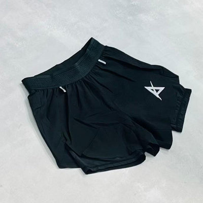 AKIV 2-in-1 Running Shorts 2" with Pockets Unisex | inner tight | Black
AKIV 2合1多功能2"跑步短褲連背袋男女款 | 平腳內膽版 | 黑色
