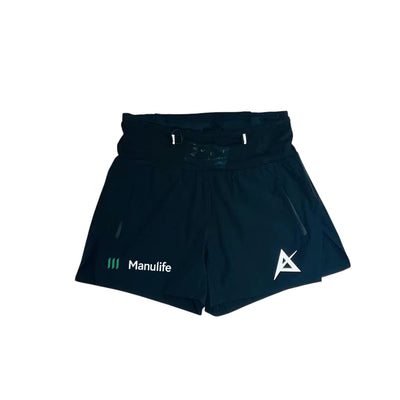 Pre-Order | AKIV x Manulife 2-in-1 Trail Running Shorts Unisex | Inner Tight | Black