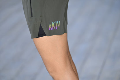 AKIV 2-in-1 Trail Running Shorts Unisex | Inner Tight | Earth Green