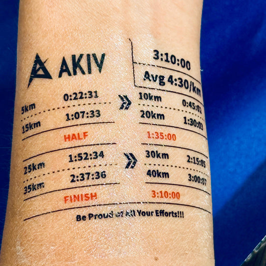 AKIV Marathon Pacing Tattoo Sticker
AKIV 全馬配速印水紙