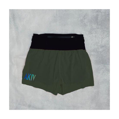 AKIV 2-in-1 Trail Running Shorts Unisex | Inner Tight | Earth Green