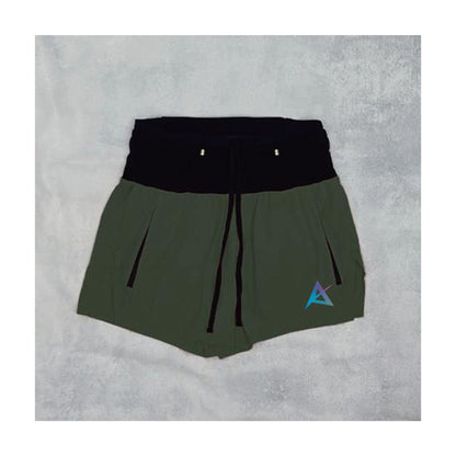 AKIV 2-in-1 Trail Running Shorts Unisex | Inner Tight | Earth Green