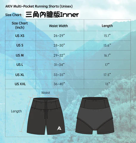 【Earth Green】AKIV FLUX GN Multi-Pocket Running Shorts (Unisex) - Triangle Inner Lining Version