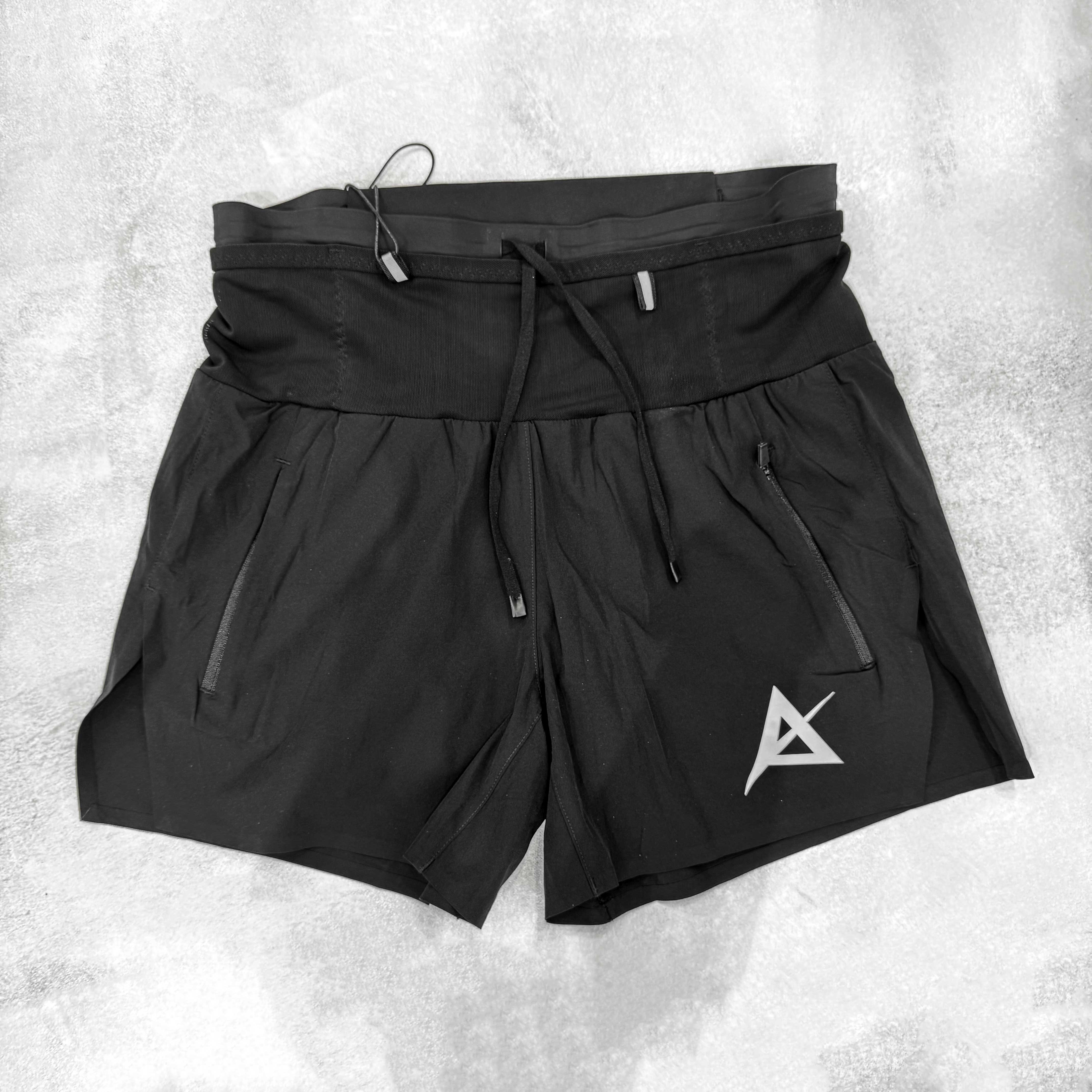 Pre-Order | AKIV x Manulife 2-in-1 Trail Running Shorts Unisex | Inner Tight | Black