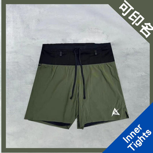 【Earth Green】AKIV FLUX GN  2-in-1 Multi-Pocket Running Shorts (Unisex) -  Inner Tights Version