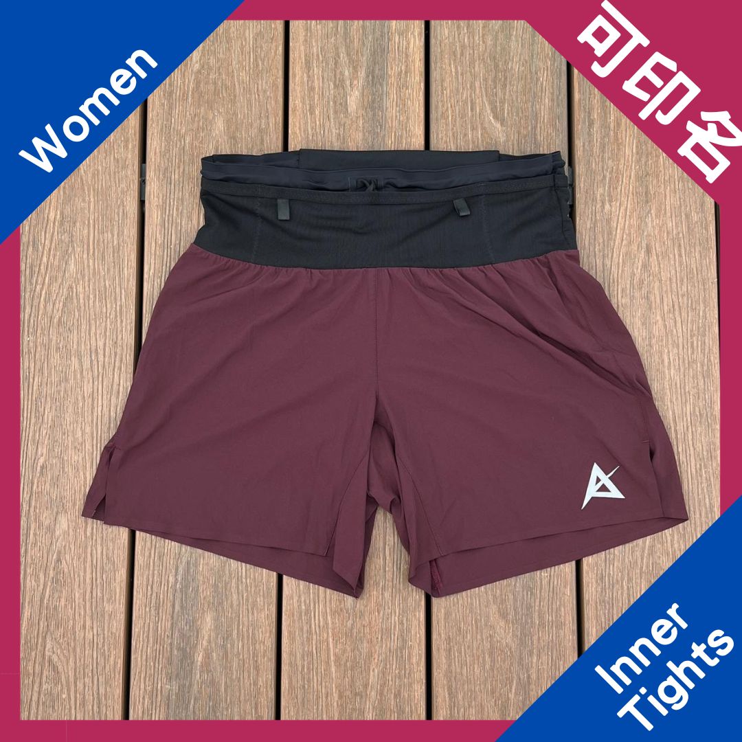 【Vintage Red】AKIV FLUX RED Multi-Pocket 2-in-1 Running Shorts (Women) - Inner Tights Version