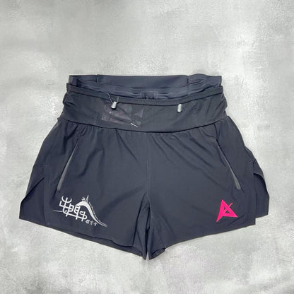 【屯門牛】2-in-1 Trail Running Shorts Unisex | Inner Tight | Black