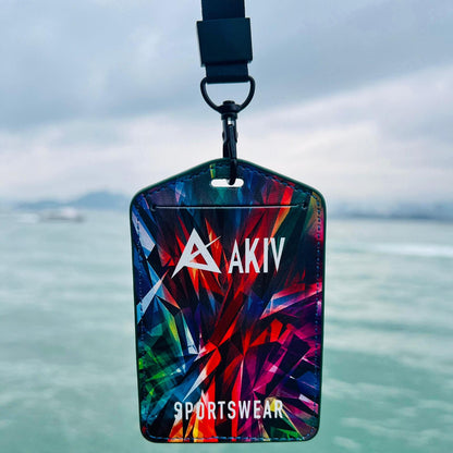 AKIV Diamond Leather Badge Holder