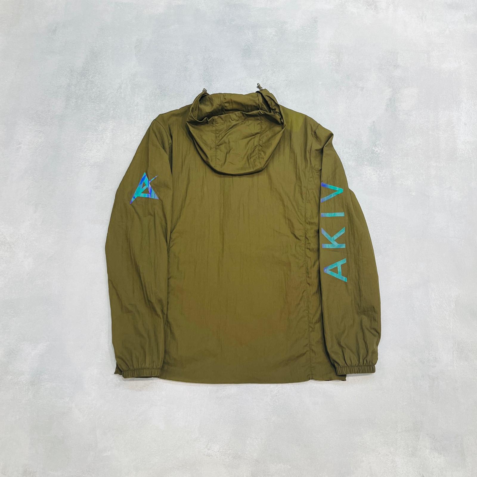 AKIV Running Breathable Waterproof Packable Jacket Unisex | Army Green AKIV跑步透氣防水收納式風褸男女款 | 軍綠色 