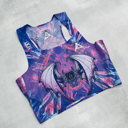 AKIV Elite Top Women | The Bat and the Devil's Power | Purple
AKIV 精英比賽短版背心女裝 | 蝙蝠與魔鬼 | 紫色