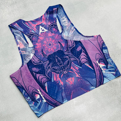 AKIV Elite Top Women | The Bat and the Devil's Power | Purple
AKIV 精英比賽短版背心女裝 | 蝙蝠與魔鬼 | 紫色