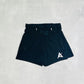 AKIV 2-in-1 Trail Running Shorts Silver Logo Unisex | Inner Tight | Black