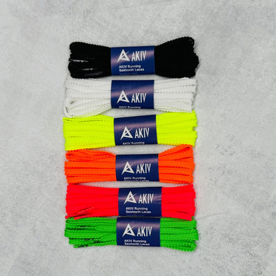 AKIV Running Sawtooth Laces | White