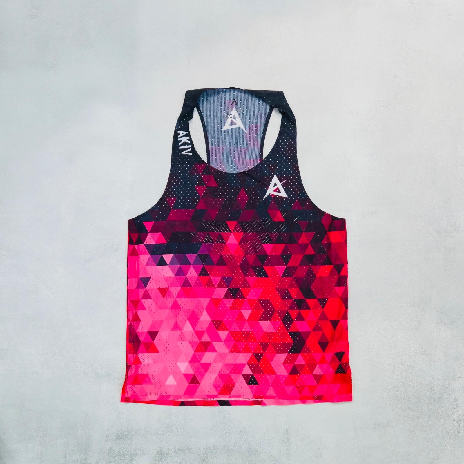 AKIV Elite Layered Cubic Diamond Singlet Unisex | Black to Rose Red Gradient
AKIV 精英比賽菱格層疊立方背心男女款 | 黑玫紅色漸變