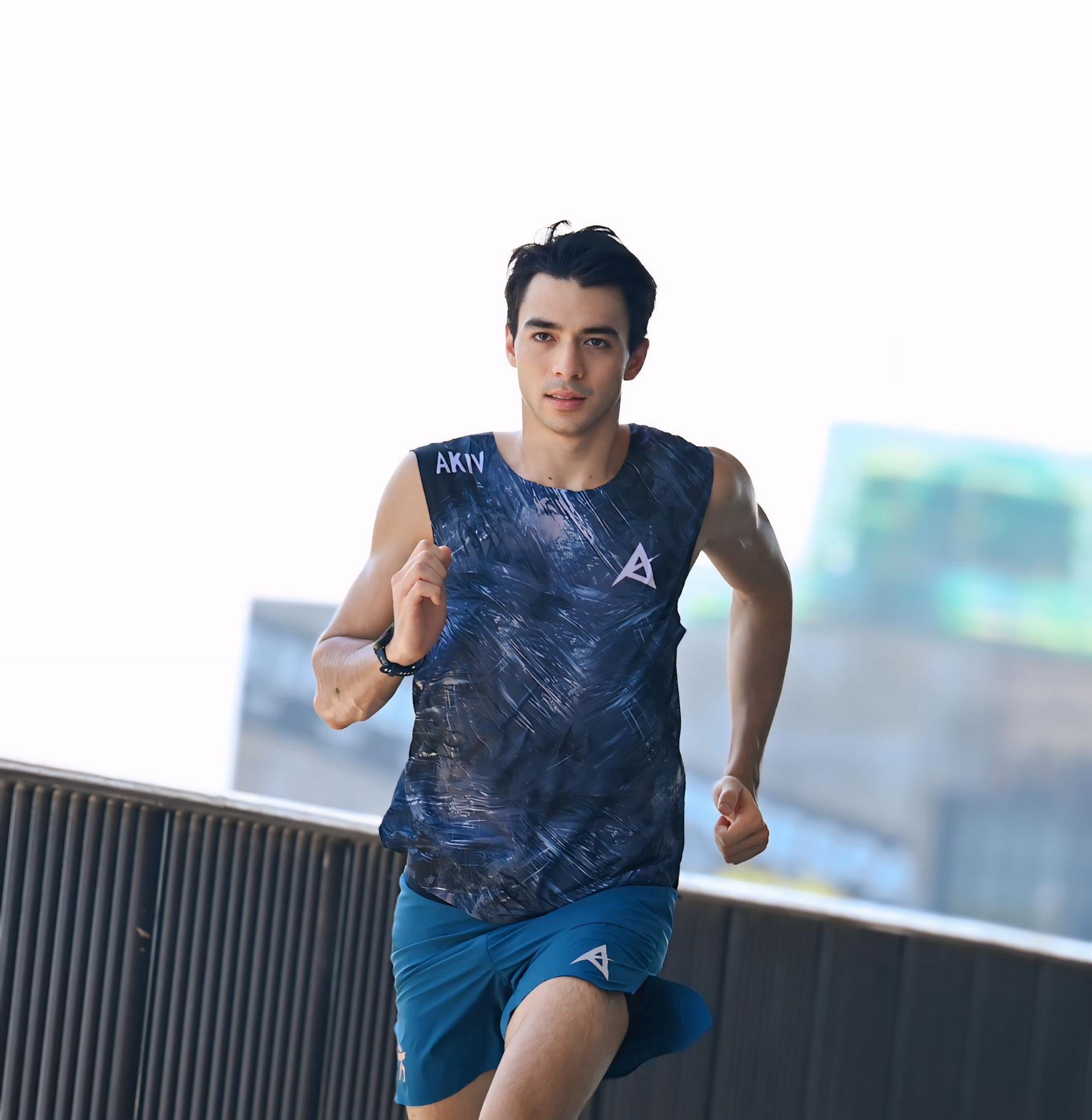 AKIV 2合1多功能跑步褲男女款 | 平腳內膽版 | 藍色