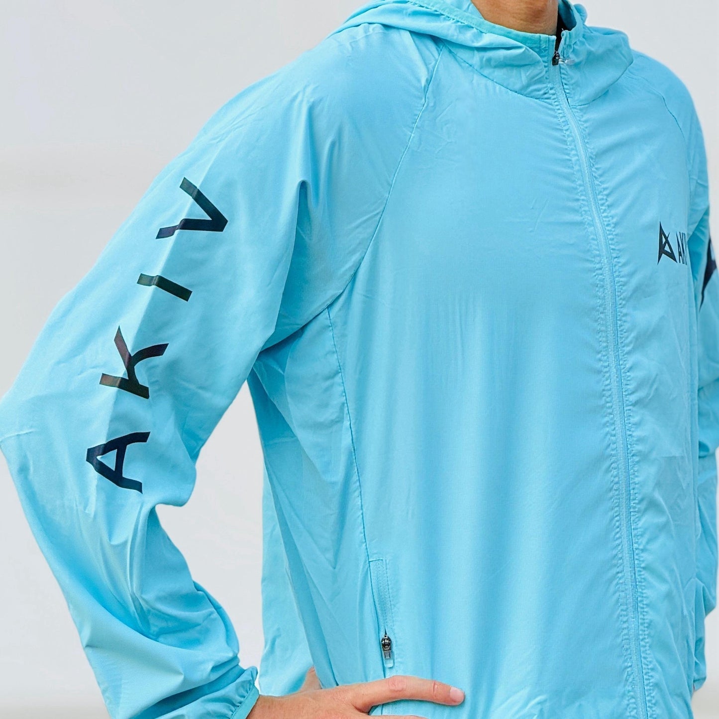 AKIV Running Breathable Waterproof Packable Jacket Unisex | Tiffany Blue