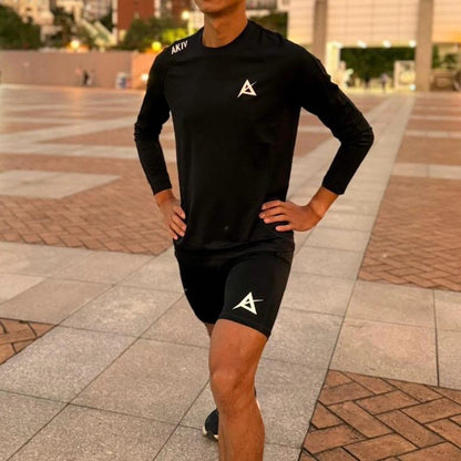 AKIV Running Thin Style Long Sleeves Tee Unisex | Black